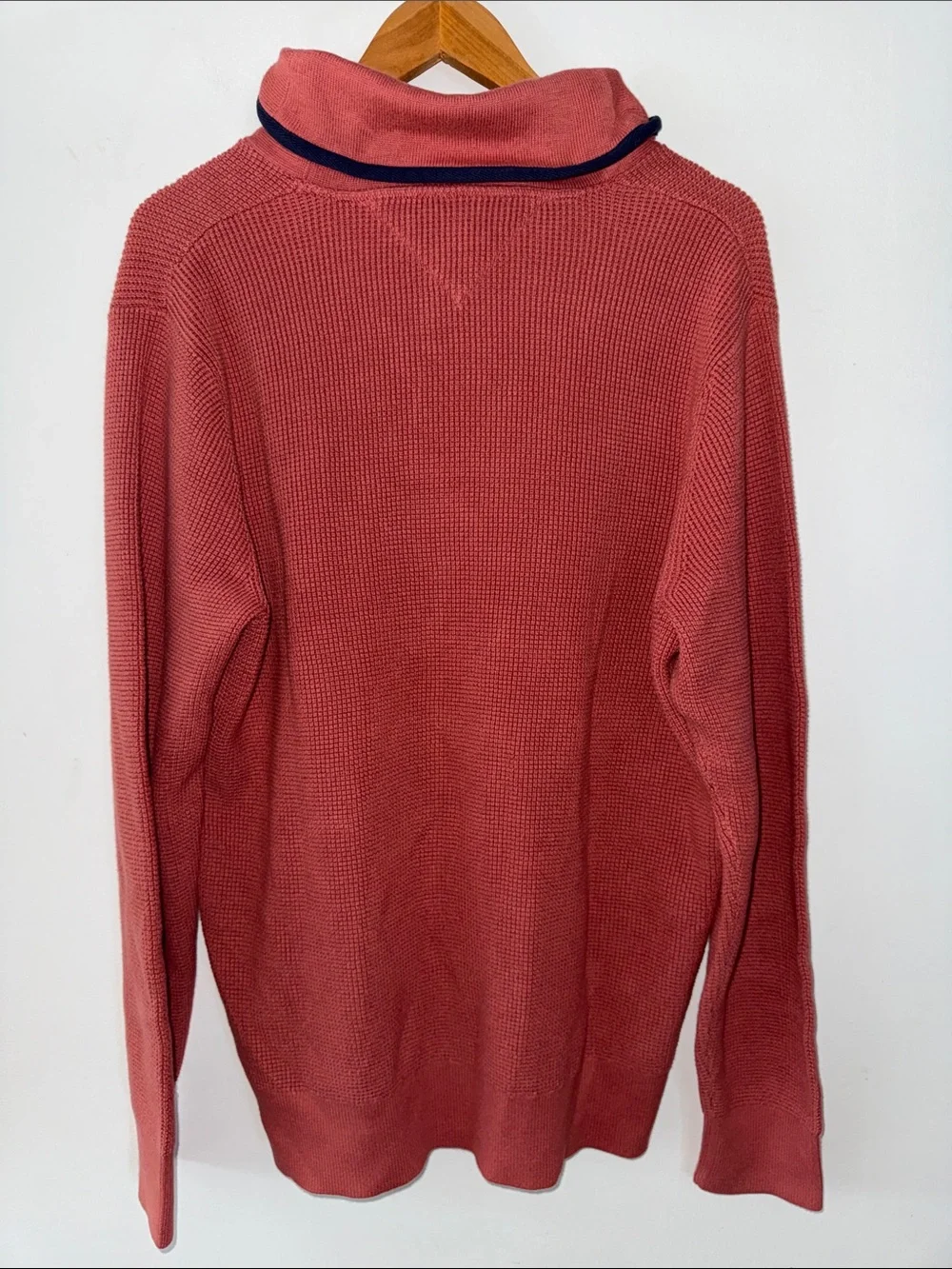 Vintage‎ Tommy Hilfiger Red Ribbed Shawl Collar Sweater Men's Size XL